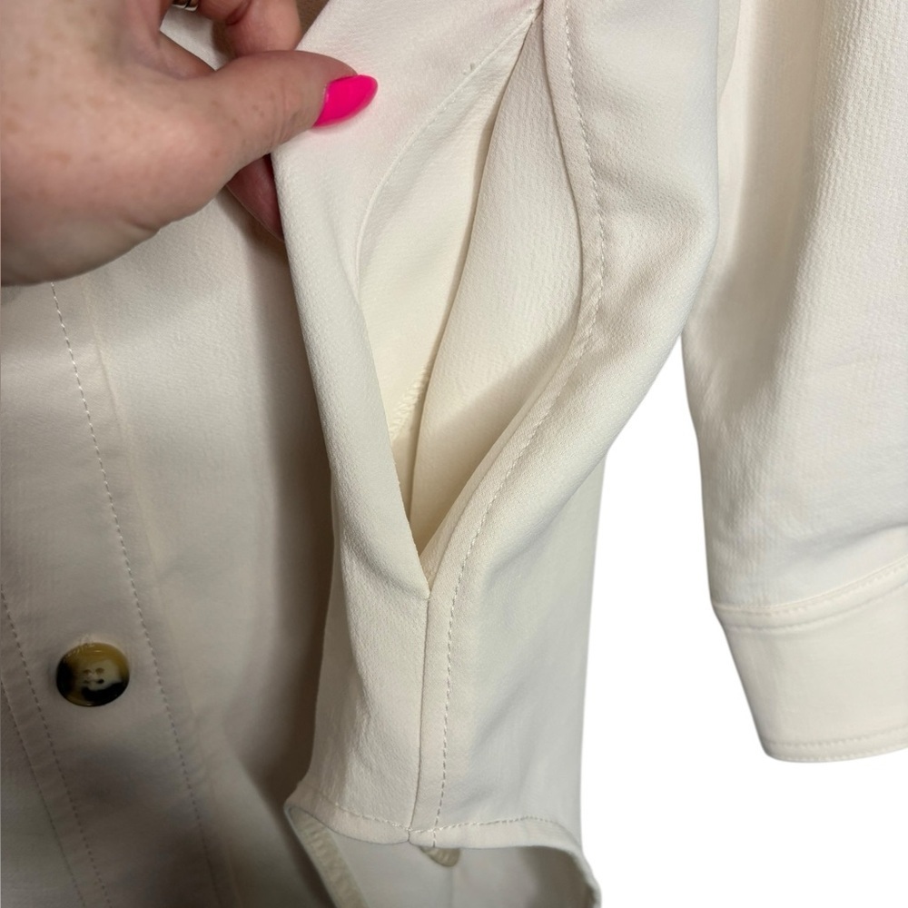 Aritizia Wilfred Oversized The Ganna Button Front Shirt Jacket Cream Color XS - Picture 9 of 13